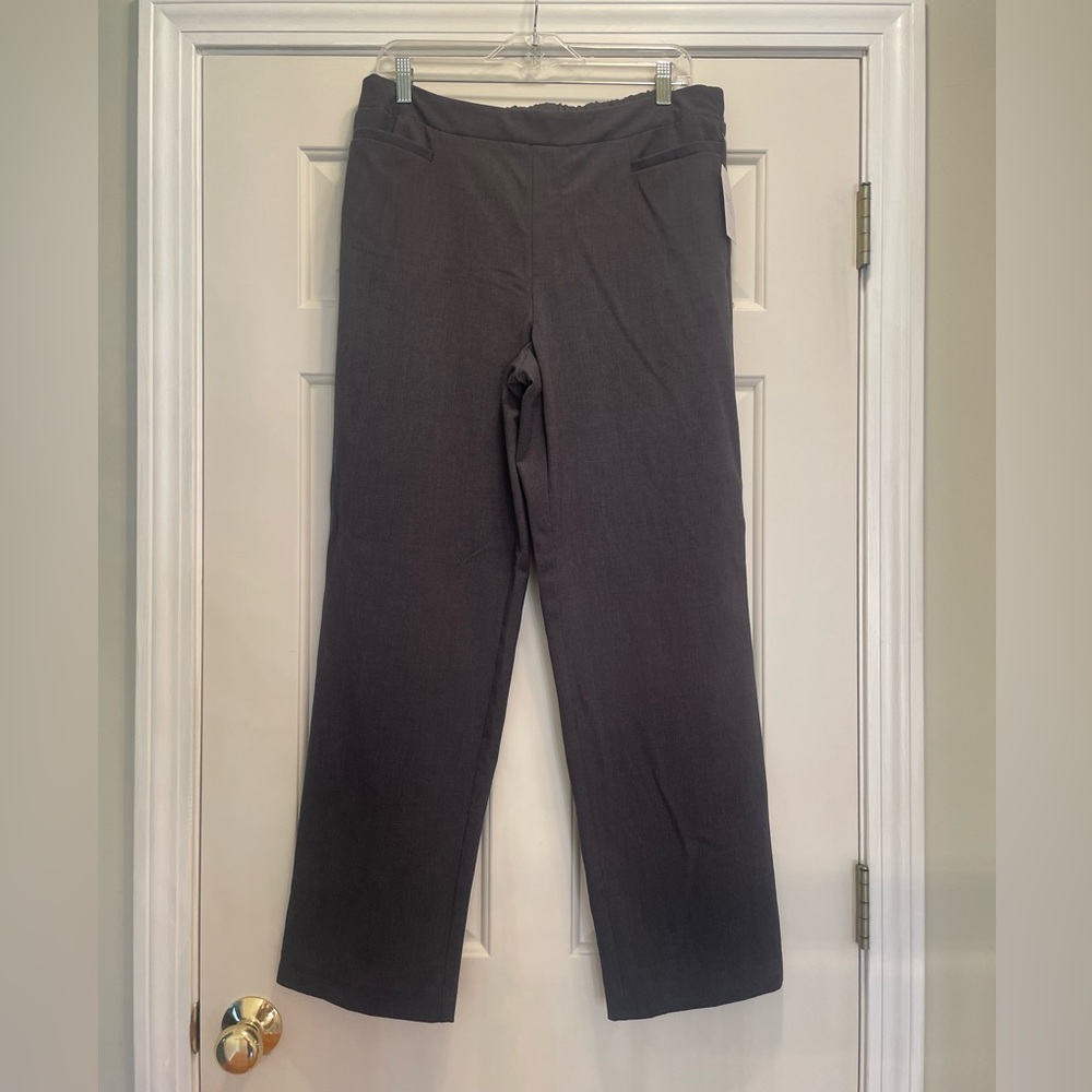 NWT Women’s Gray Dress Pants with Straight-Leg Cut Large